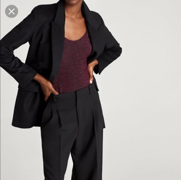 Zara Metallic Purple Bodysuit Medium - Picture 7 of 12